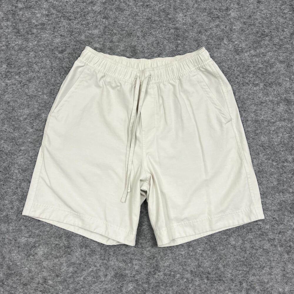 Lululemon Shorts Mens S White Bermuda Drawstring lululinen Pullon Casual Running